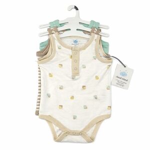 Cloud Island Baby Bodysuits 0–3 Months | 3-Pack Sleeveless Cotton